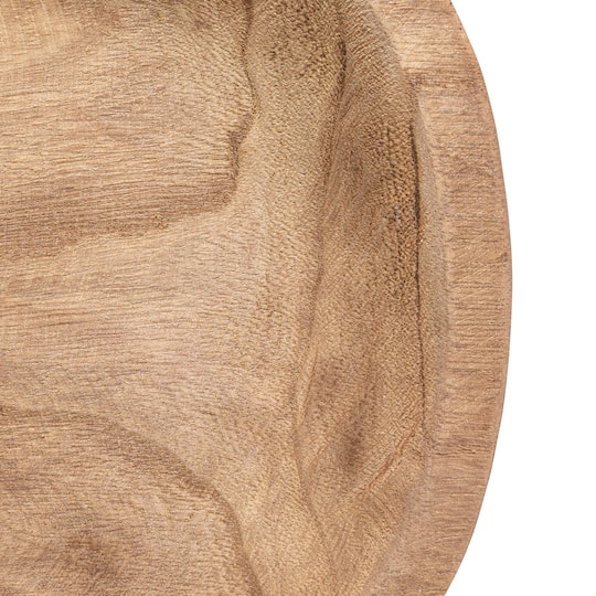 Hand-Carved Paulownia Wood Bowl, Natural
